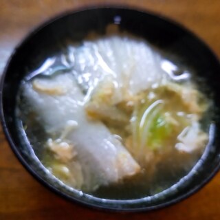 炒め白菜とかき玉中華スープ